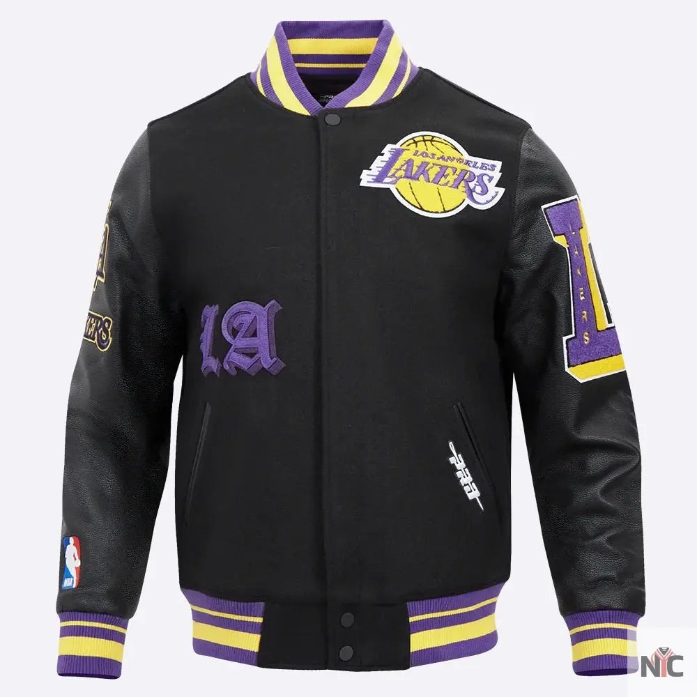 Los Angeles Lakers Old English Varsity Jacket Clanton Jacket