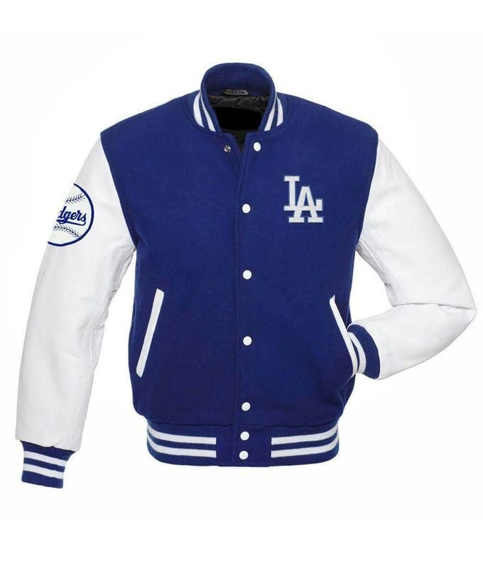 Los Angeles Dodgers Blue and White Letterman Jacket