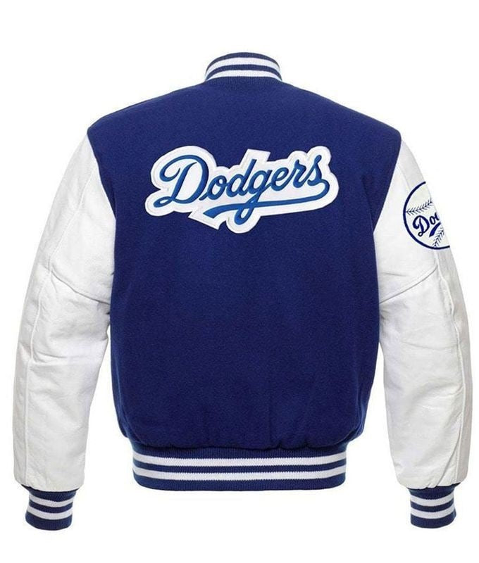 Los Angeles Dodgers Blue and White Letterman Jacket