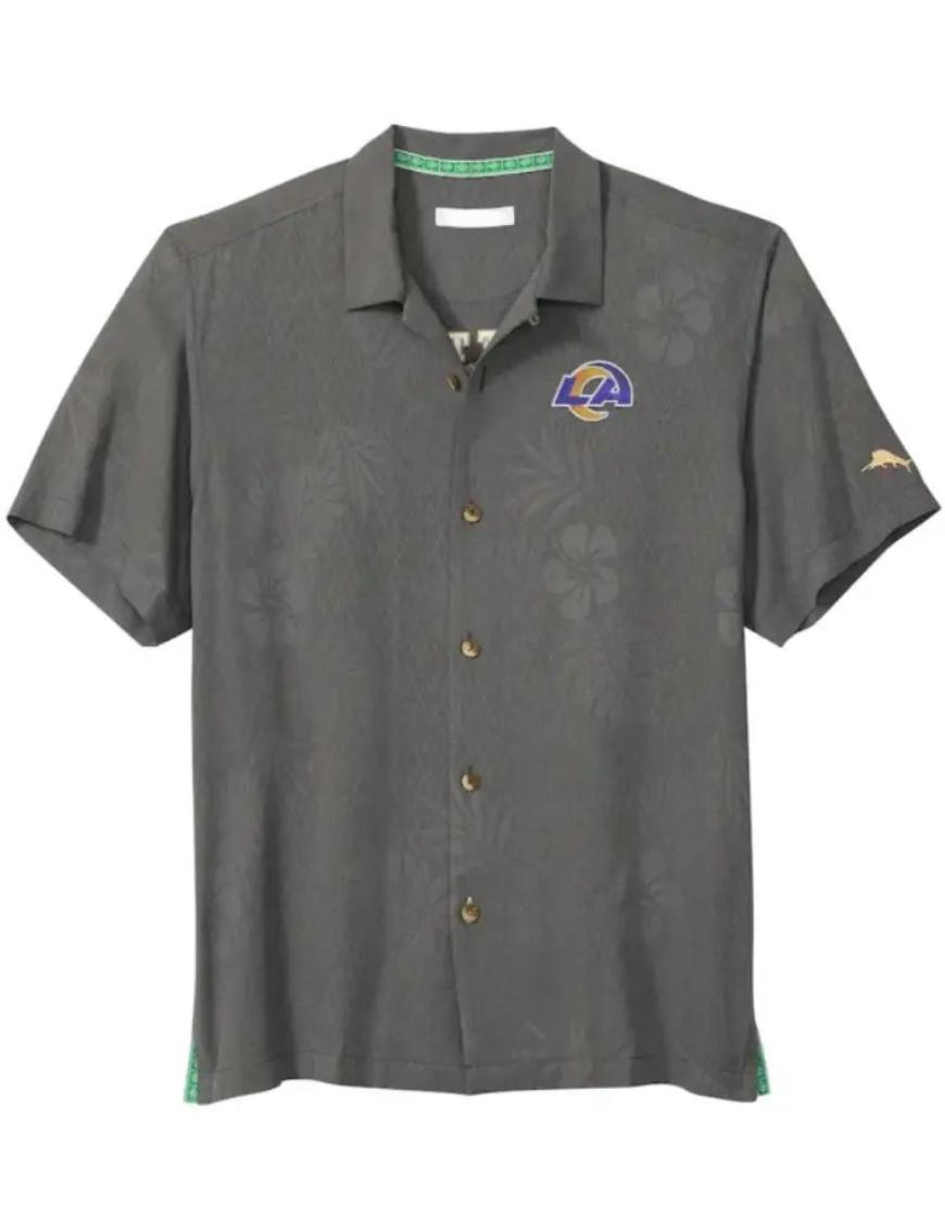 Los Angeles Rams Gray Catch Of The Day Button-Up Shirt