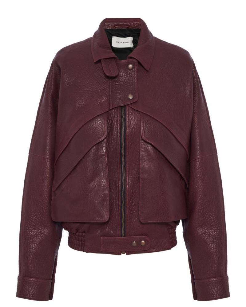 Magda Butrym Vintage Leather Bomber Jacket