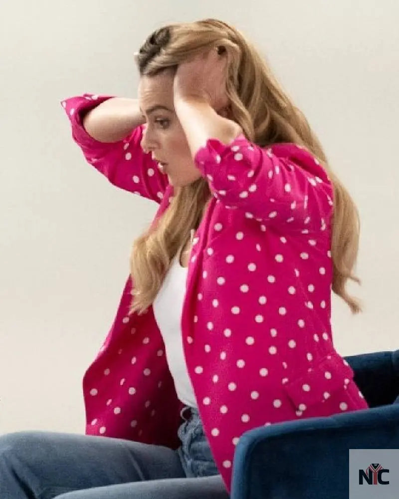 Margot Robbie Polka Dot Blazer Clanton Jacket