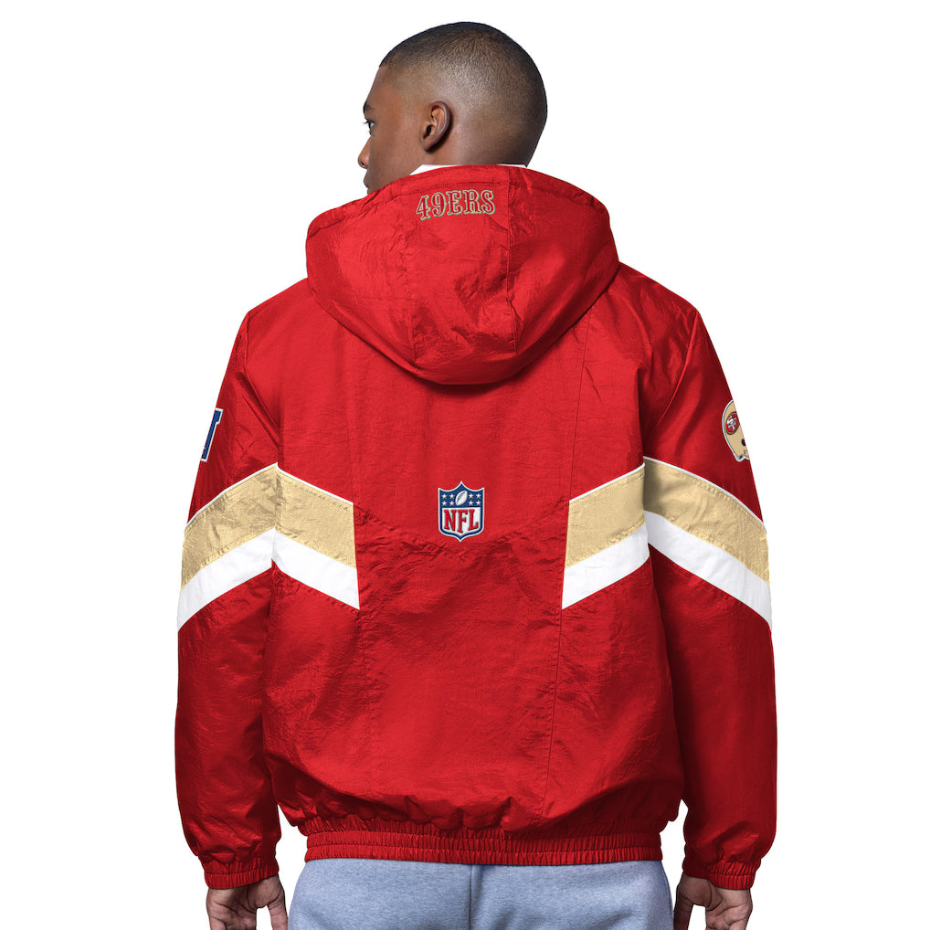 Men’s OVO x Starter Scarlet San Francisco 49ers Sideline Full-Snap Puffer Jacket