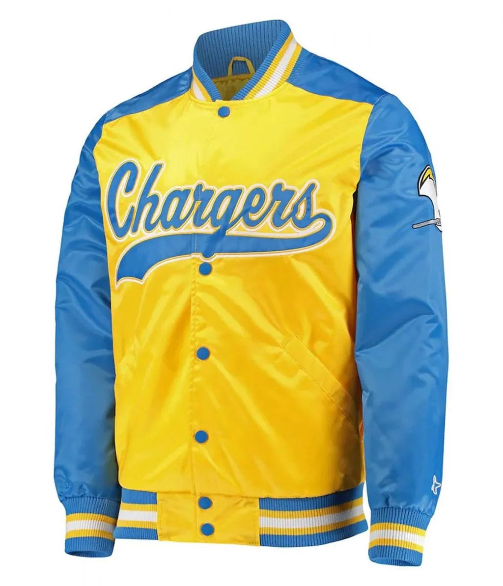LA Chargers The Tradition II Satin Blue and Gold Jacket USA Jackets