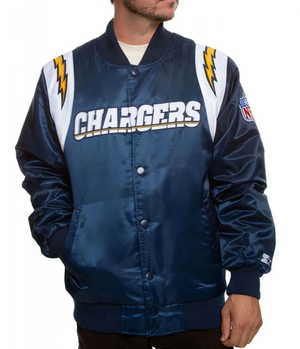 Los Angeles Chargers Bomber Satin Jacket USA Jackets