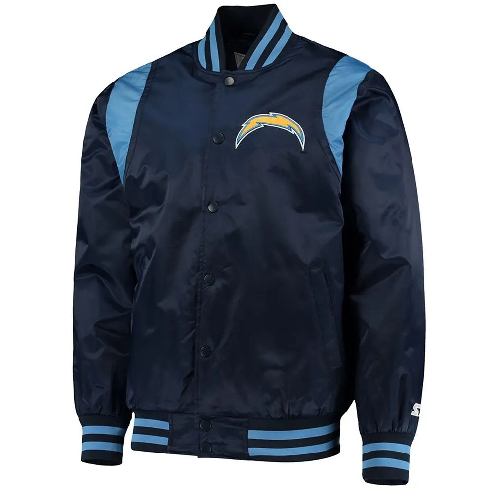 LA Chargers The Prime Blue Satin Jacket USA Jackets