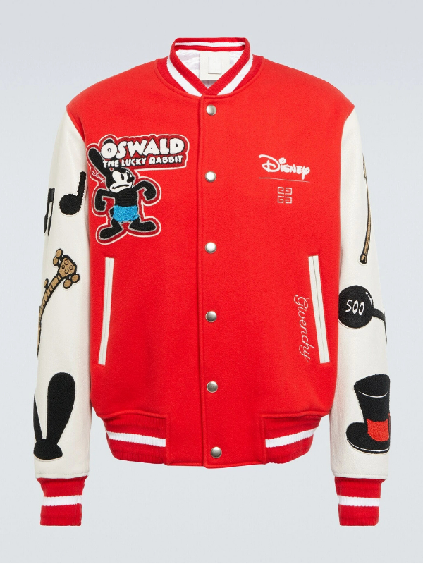 Givenchy - x Disney® leather-trimmed wool-blend varsity jacket Shopotiny