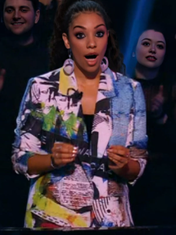 Beat Shazam S07 Corinne Foxx Graffiti Print Blazer USA Jackets