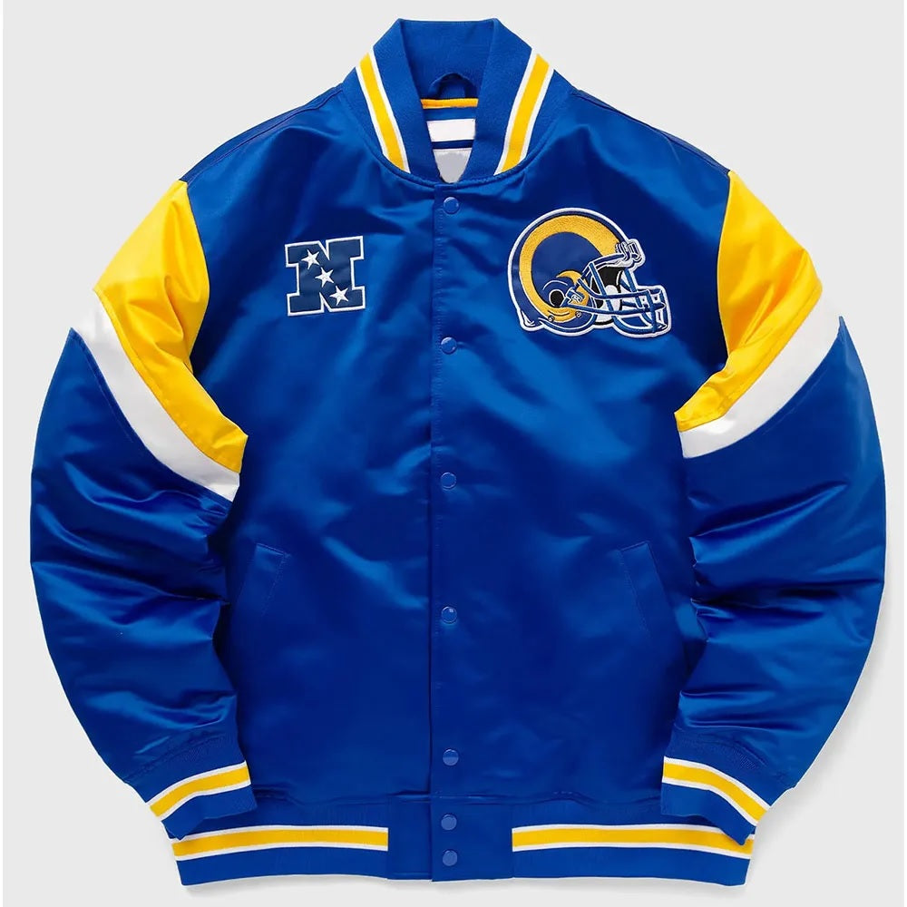 LA Rams Heavyweight Royal Satin Jacket USA Jackets