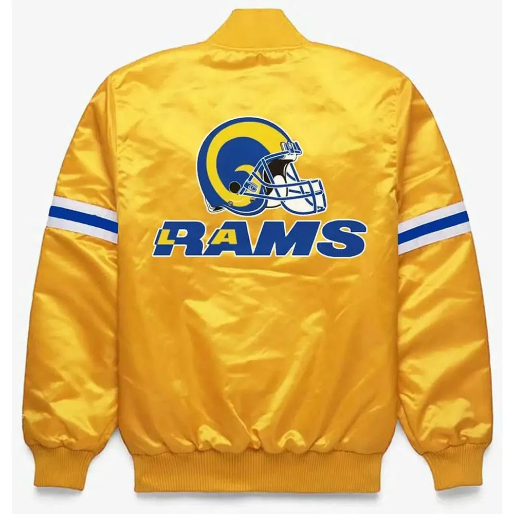 Los Angeles Rams Super Bowl XXXIV Yellow Satin Jacket USA Jackets