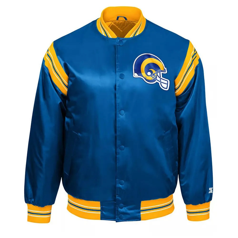 NFL Los Angeles Rams The Enforcer Royal Blue Satin Jacket USA Jackets