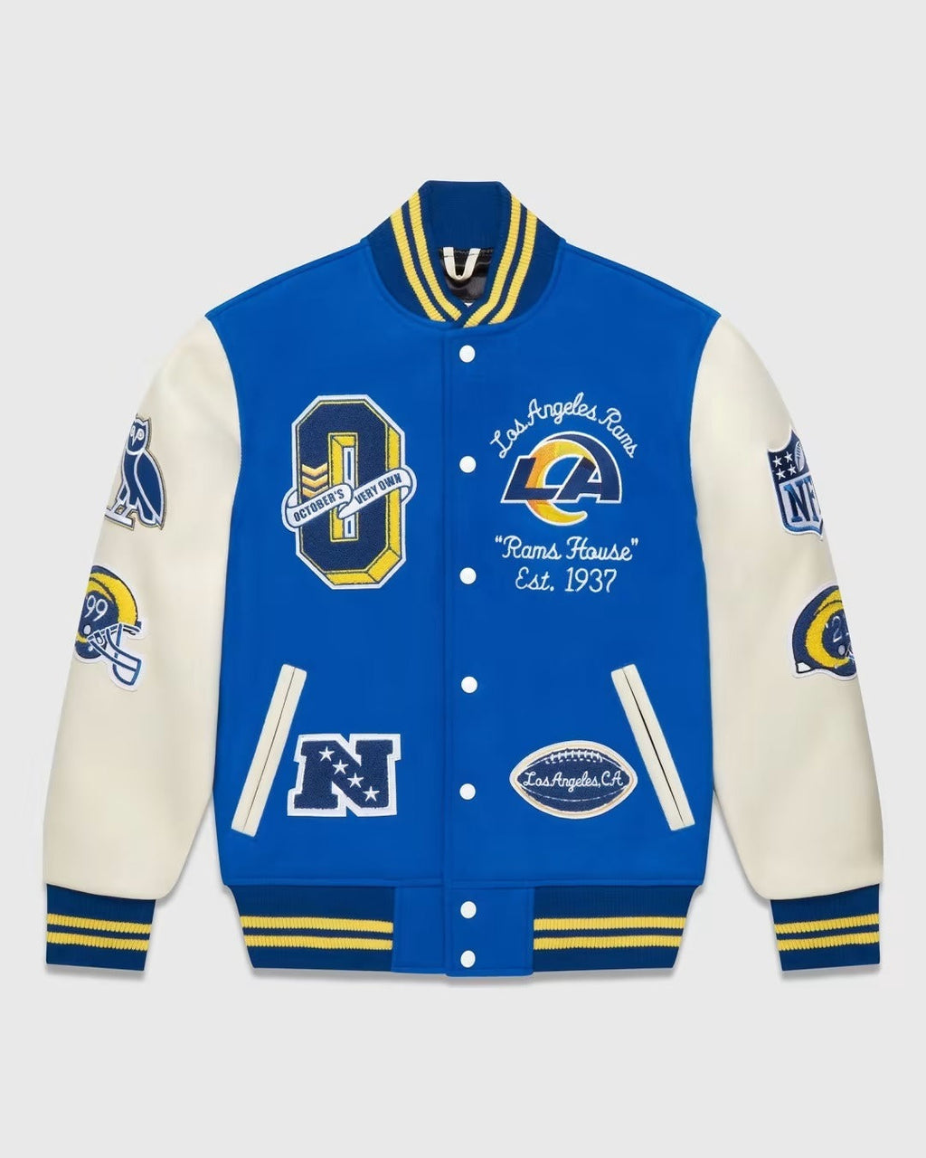 Ovo X Nfl Los Angeles Rams Varsity Jacket USA Jackets
