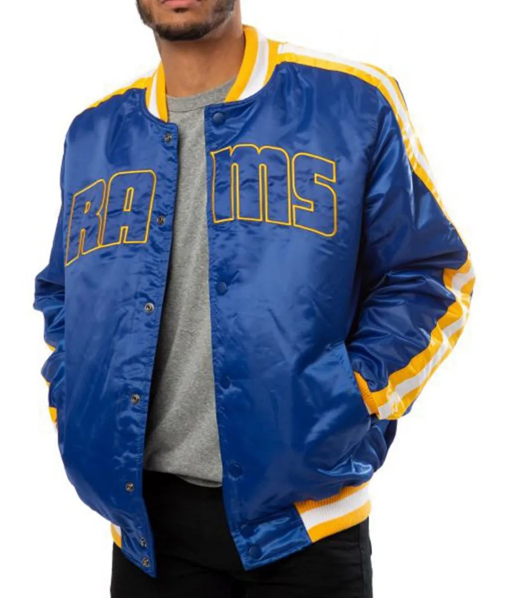 Rams LA Satin Blue Jacket USA Jackets
