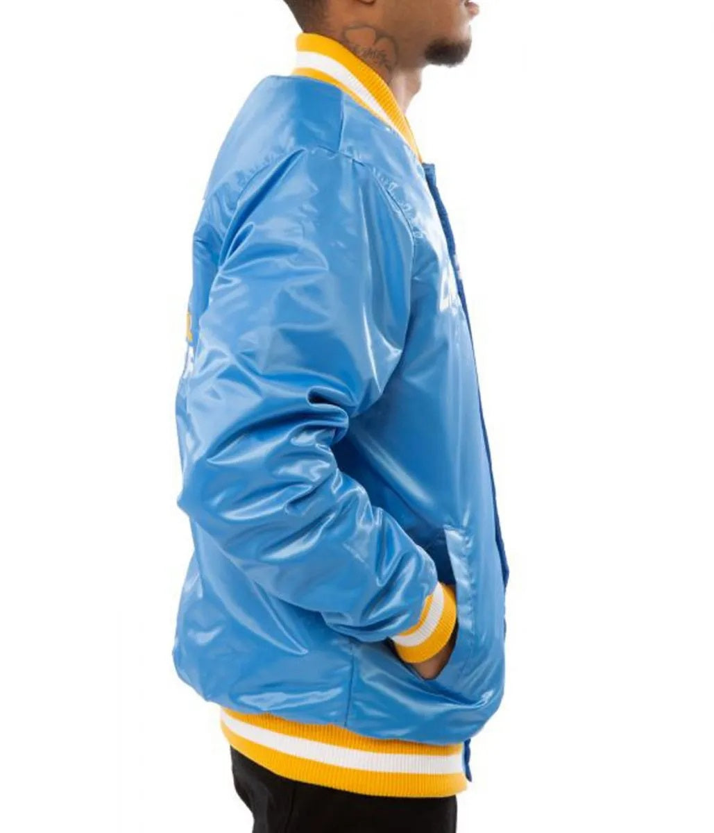 LA Chargers Bomber Blue And White Jacket USA Jackets
