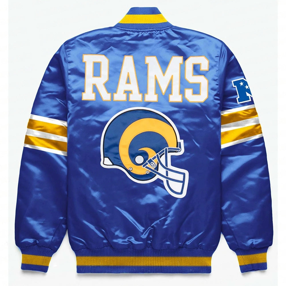 LA Rams Exclusive Blue Satin Jacket USA Jackets