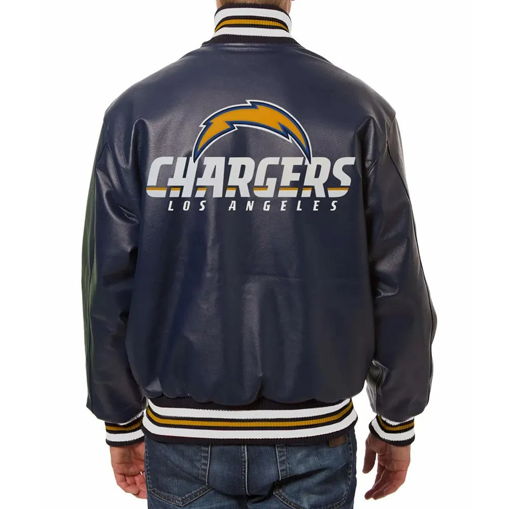 LA Chargers Varsity Blue Leather Jacket USA Jackets