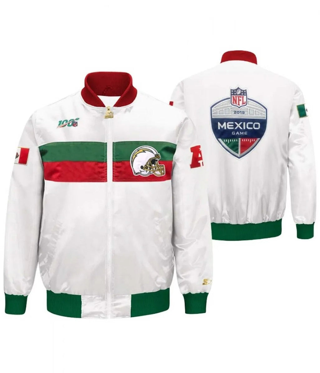 Los Angeles Chargers Mexico 2019 White Satin Jacket USA Jackets