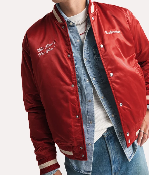 Abercrombie Budweiser Varsity Bomber Jacket USA Jackets