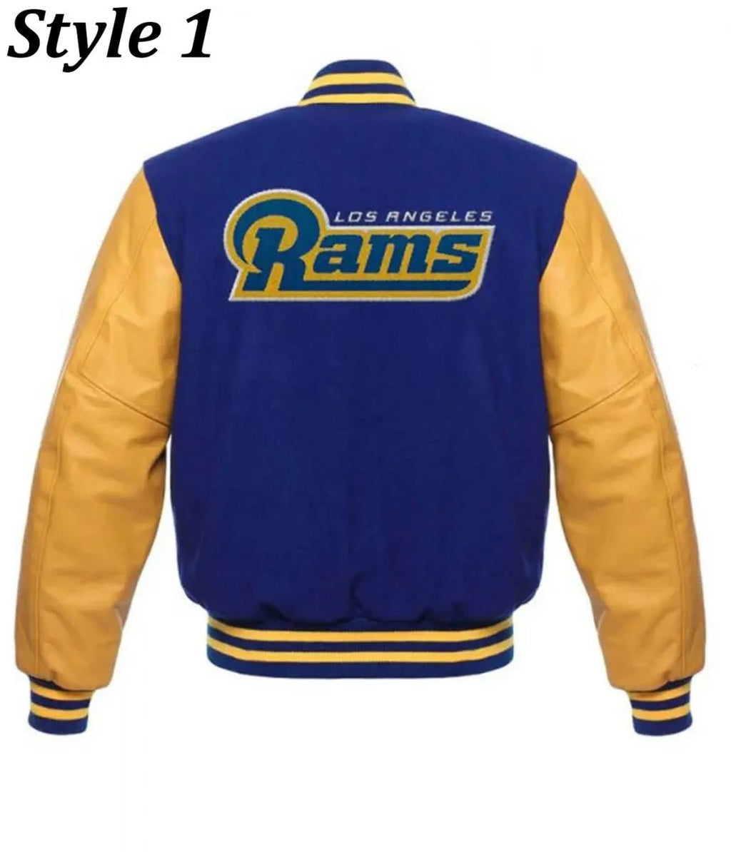 LA Rams Blue and yellow Varsity Jacket USA Jackets