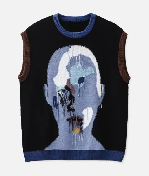 Access Hollywood Scott Evans Abstract Face Vest USA Jackets