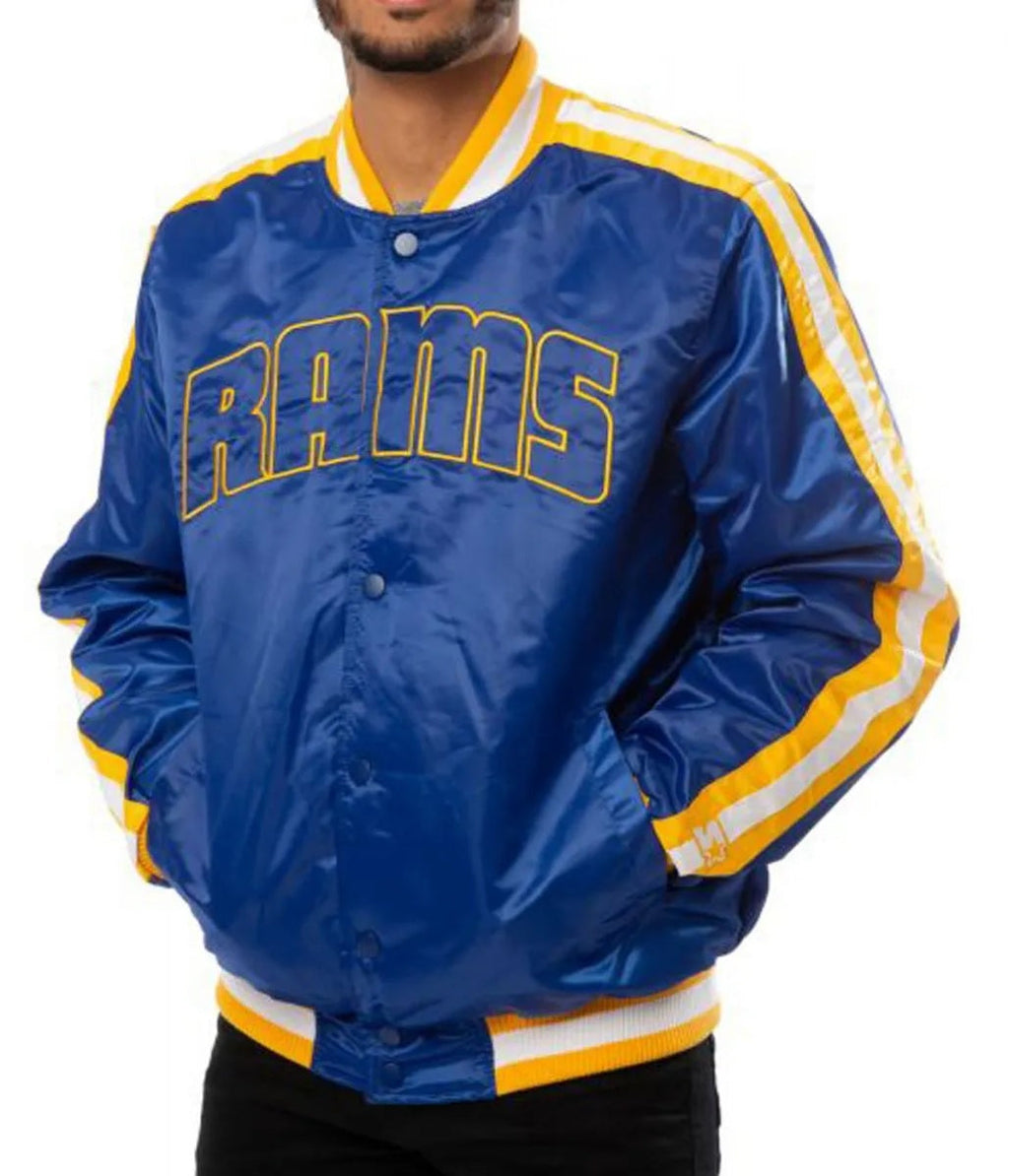 Rams LA Satin Blue Jacket USA Jackets
