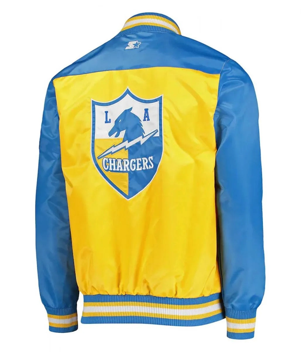 LA Chargers The Tradition II Satin Blue and Gold Jacket USA Jackets