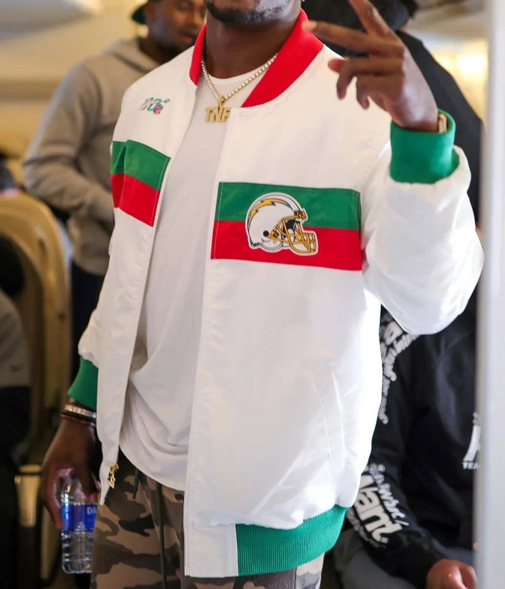 Los Angeles Chargers Mexico 2019 White Satin Jacket USA Jackets