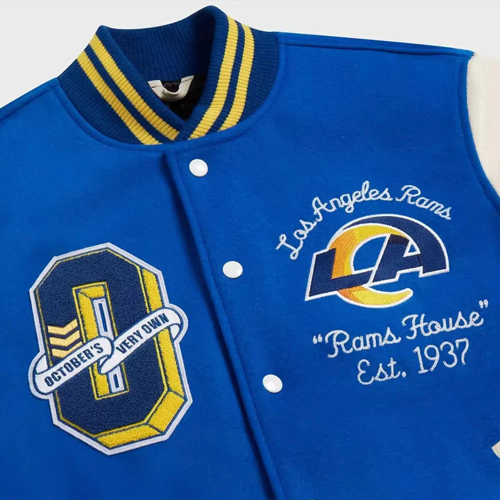 Ovo X Nfl Los Angeles Rams Varsity Jacket USA Jackets