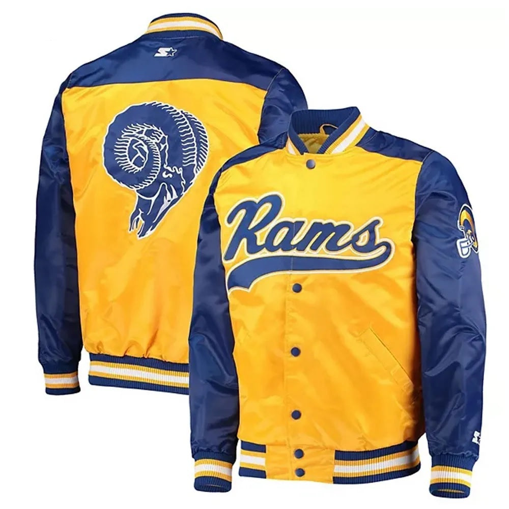 LA Rams Blue and Yellow Jacket USA Jackets
