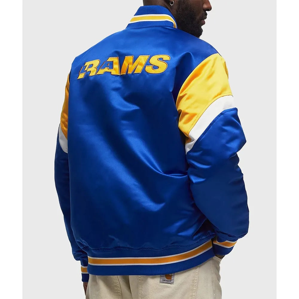 LA Rams Heavyweight Royal Satin Jacket USA Jackets
