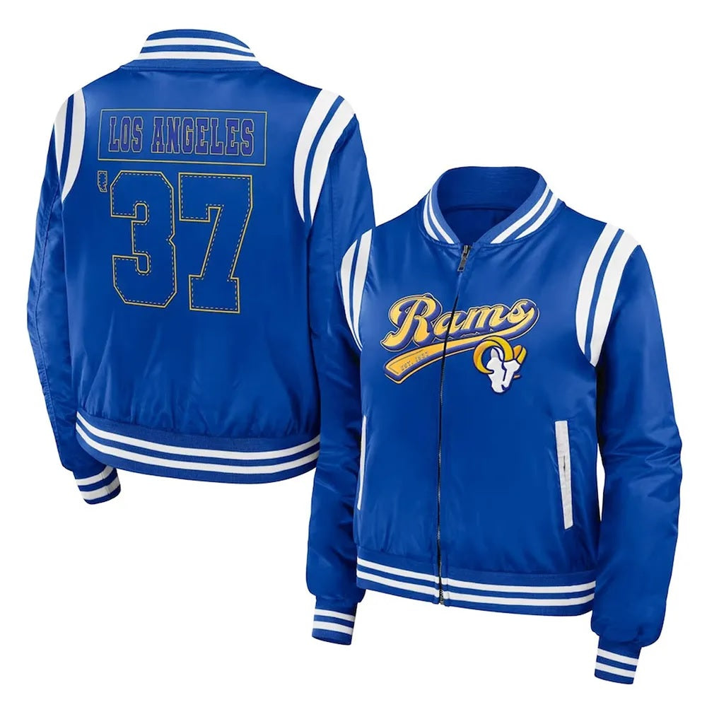 Los Angeles Rams Royal Bomber Full-Zip Jacket USA Jackets