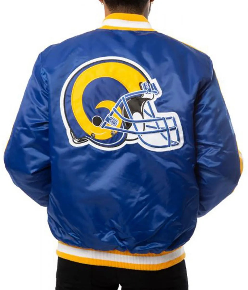 Rams LA Satin Blue Jacket USA Jackets