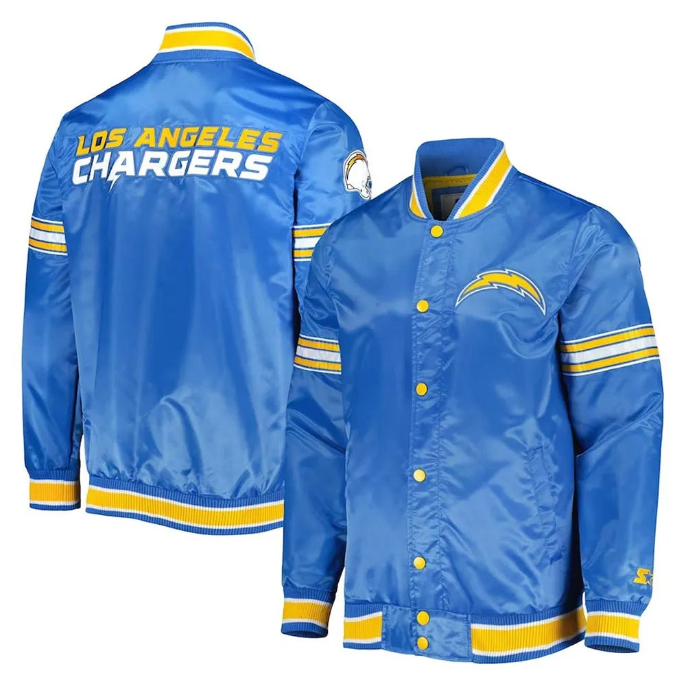 LA Chargers Midfield Powder Blue Satin Jacket USA Jackets