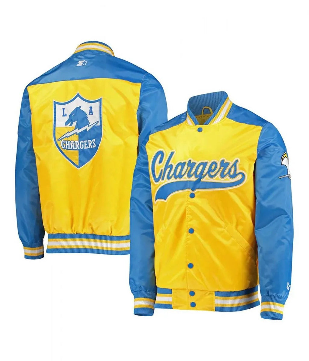 LA Chargers The Tradition II Satin Blue and Gold Jacket USA Jackets