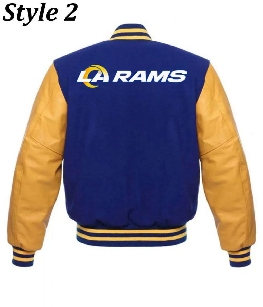 LA Rams Blue and yellow Varsity Jacket USA Jackets