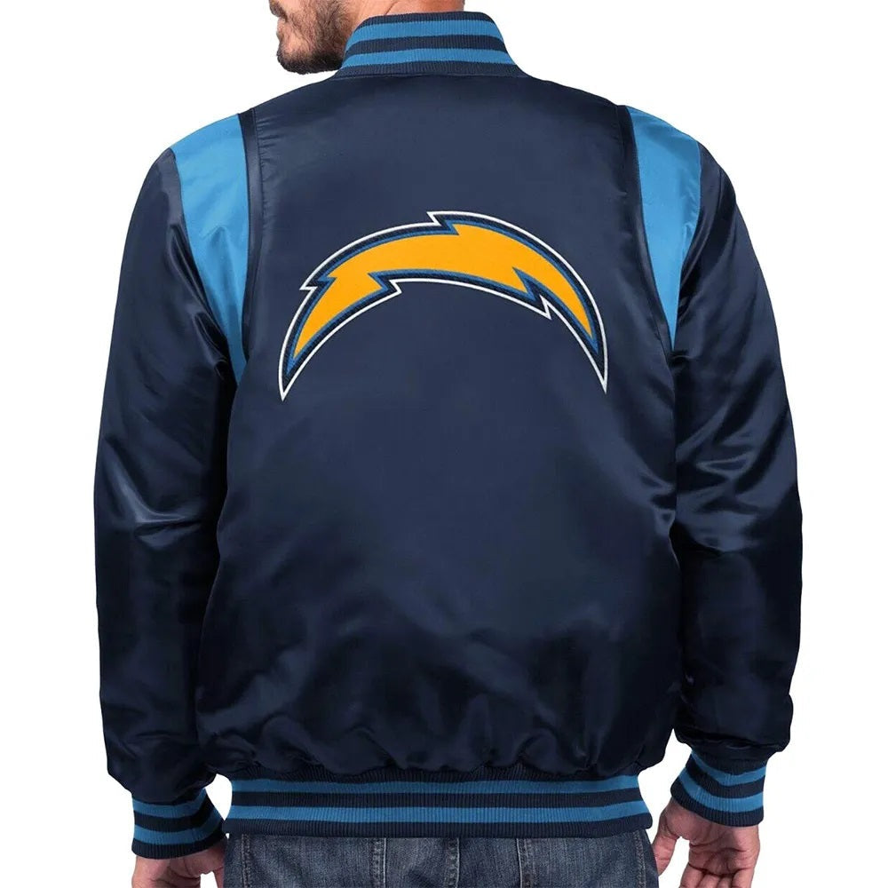 LA Chargers The Prime Blue Satin Jacket USA Jackets
