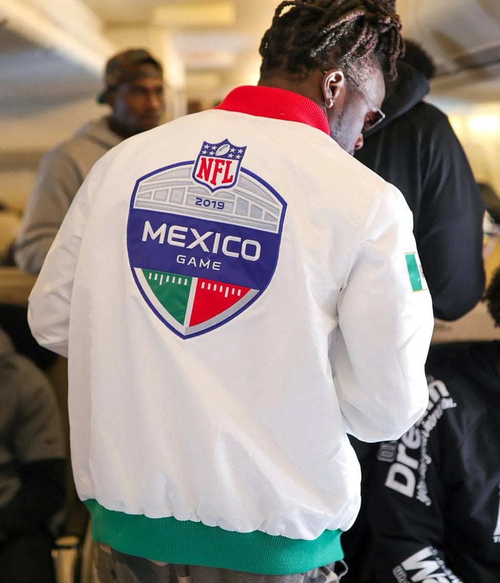 Los Angeles Chargers Mexico 2019 White Satin Jacket USA Jackets