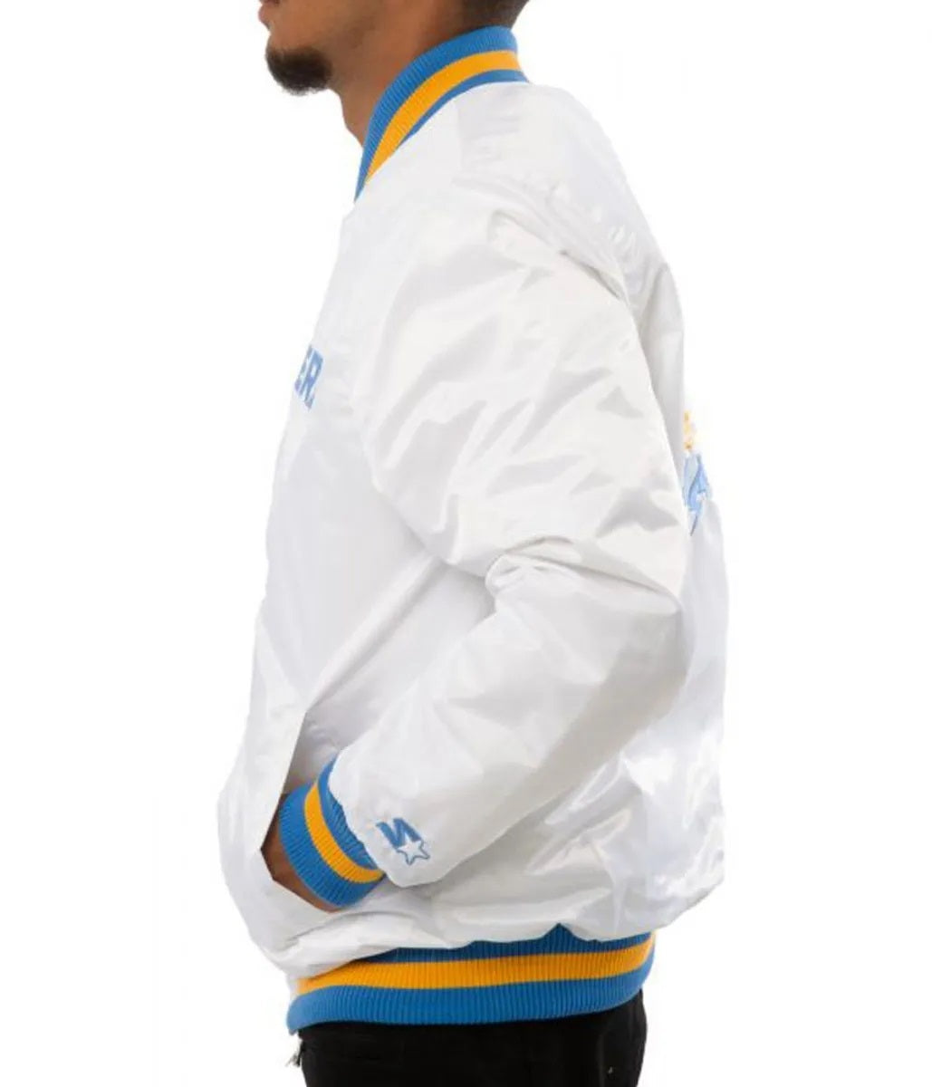 LA Chargers Bomber Blue And White Jacket USA Jackets