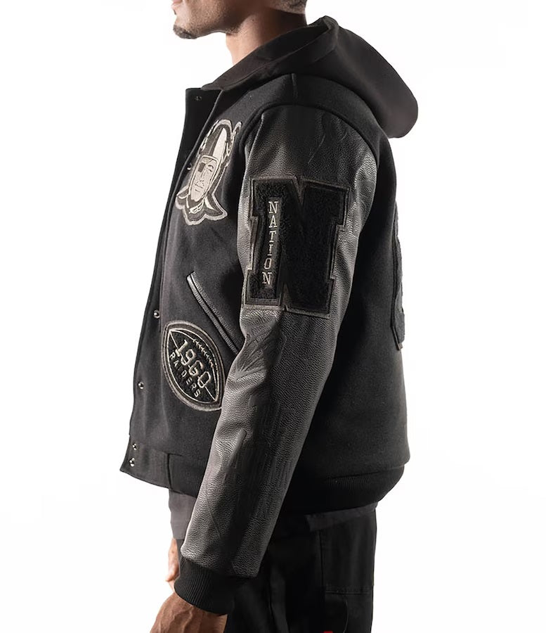 Mens Las Vegas Raiders x The Wild Collective Varsity Jacket USA Jackets