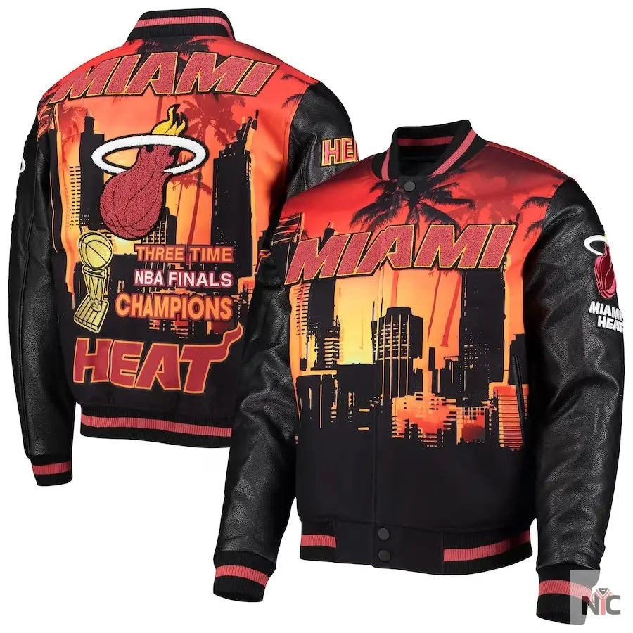 Miami Heat Black Finals Champions Varsity Full-zip Jacket Clanton Jacket