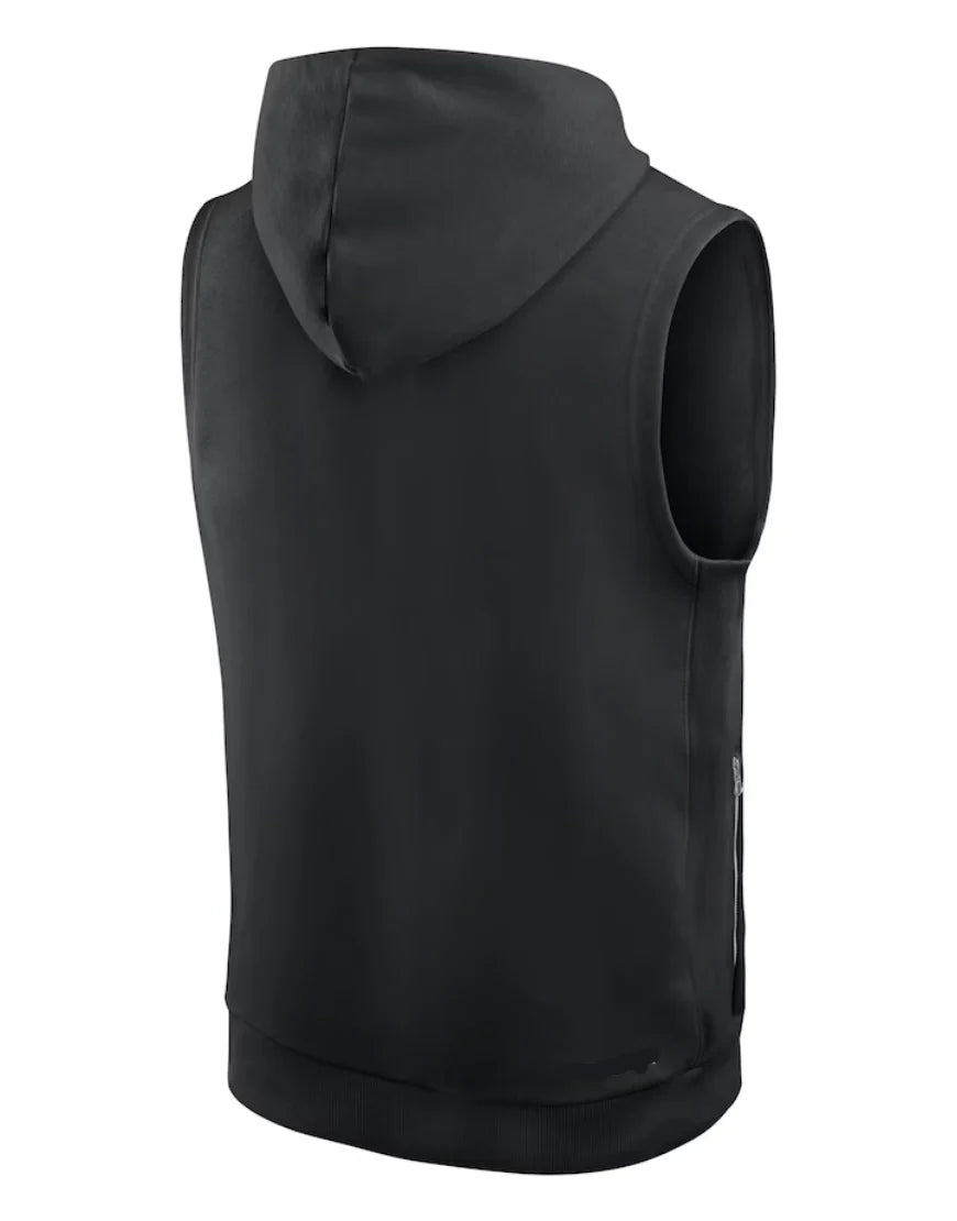 Mike Tomlin Pittsburgh Steelers Black Sideline Sleeveless Hoodie