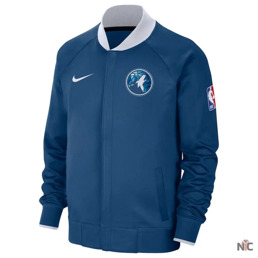 Minnesota Timberwolves 2023/24 Blue Raglan Jacket Clanton Jacket