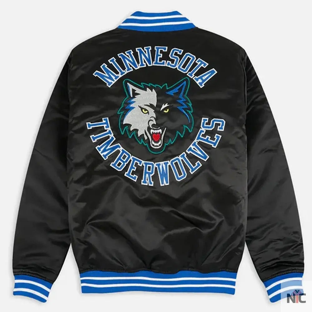 Minnesota Timberwolves Heavyweight Satin Jacket Clanton Jacket
