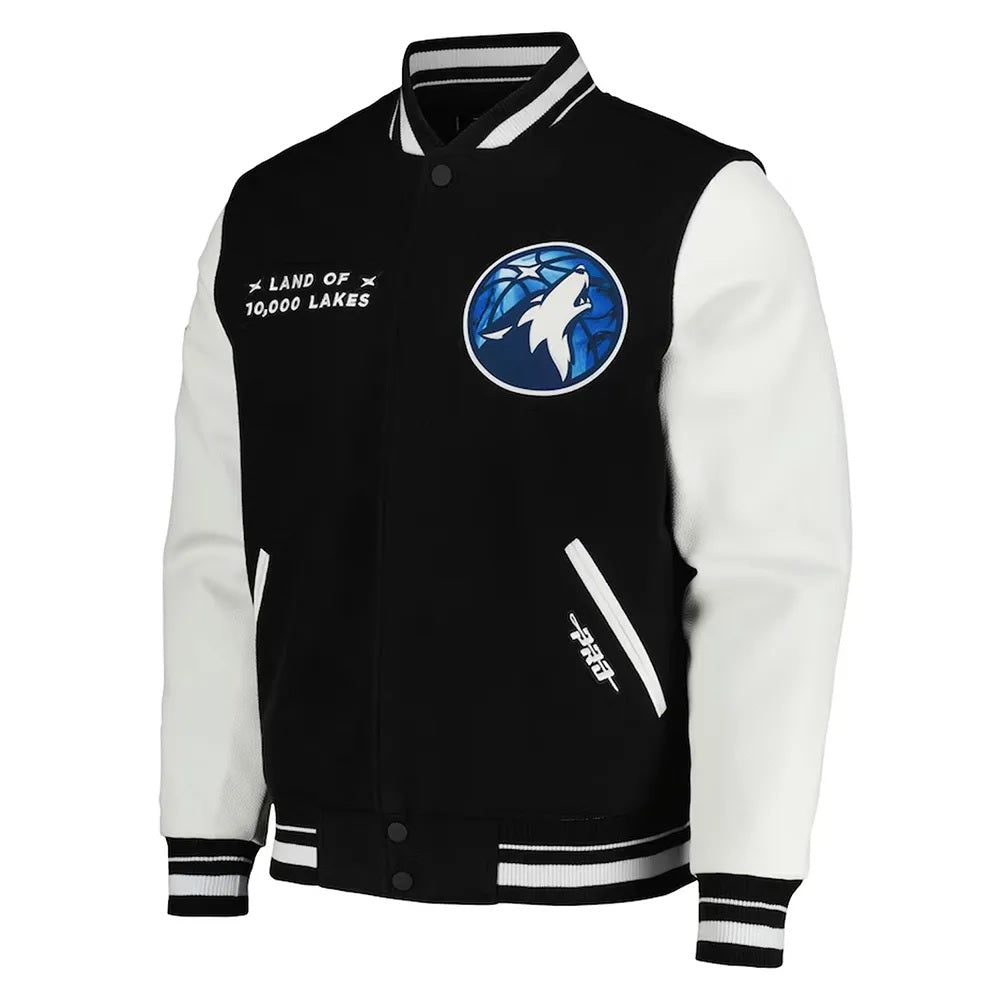 Minnesota Timberwolves City Edition Black Varsity Jacket