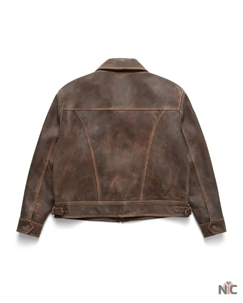 Mutimer Brown Leather Jacket Clanton Jacket