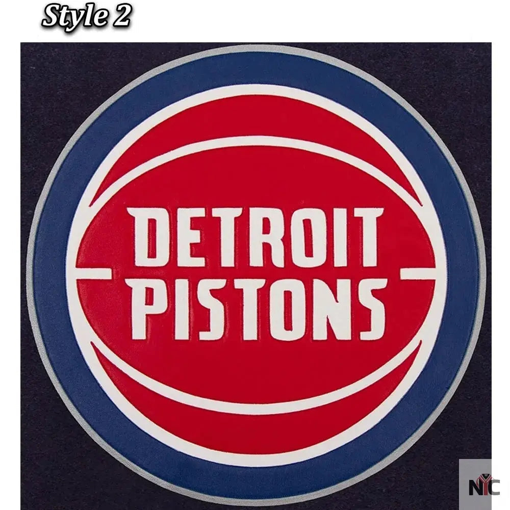 Navy White Detroit Pistons Varsity Jacket Clanton Jacket