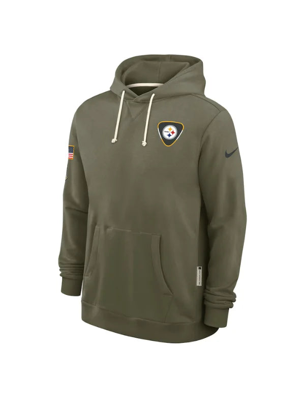 Pittsburgh Steelers NFL Salute to Service 2025 Olive Green Hoodie