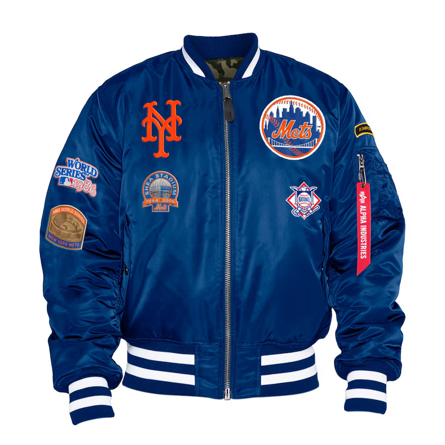 New York Mets New Era x Alpha Industries Reversible Full-Zip Bomber Jacket