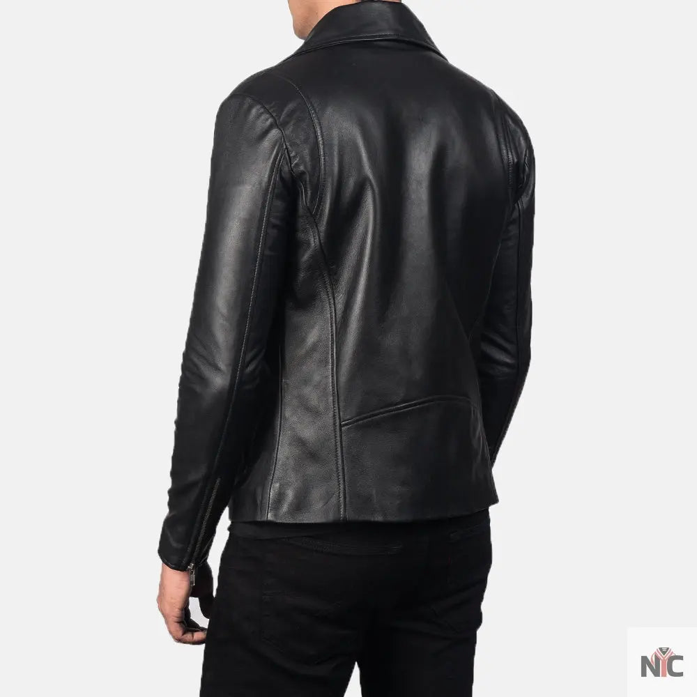Noah Black Leather Biker Jacket Shopotiny