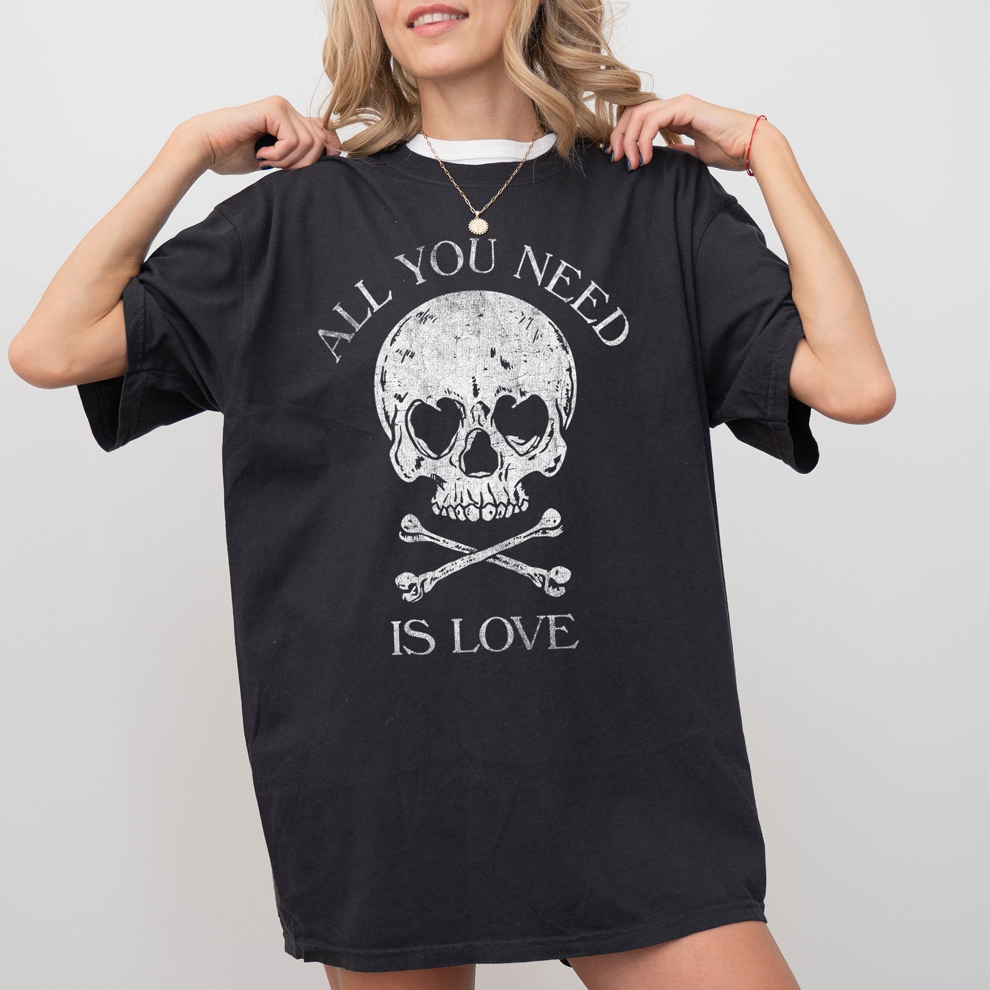 All You Need Is Love, Skull, Funny, Witch, Aesthetic, Meme, Halloween, Spooky, Costume, Tshirt Comfort Colors T-Shirt